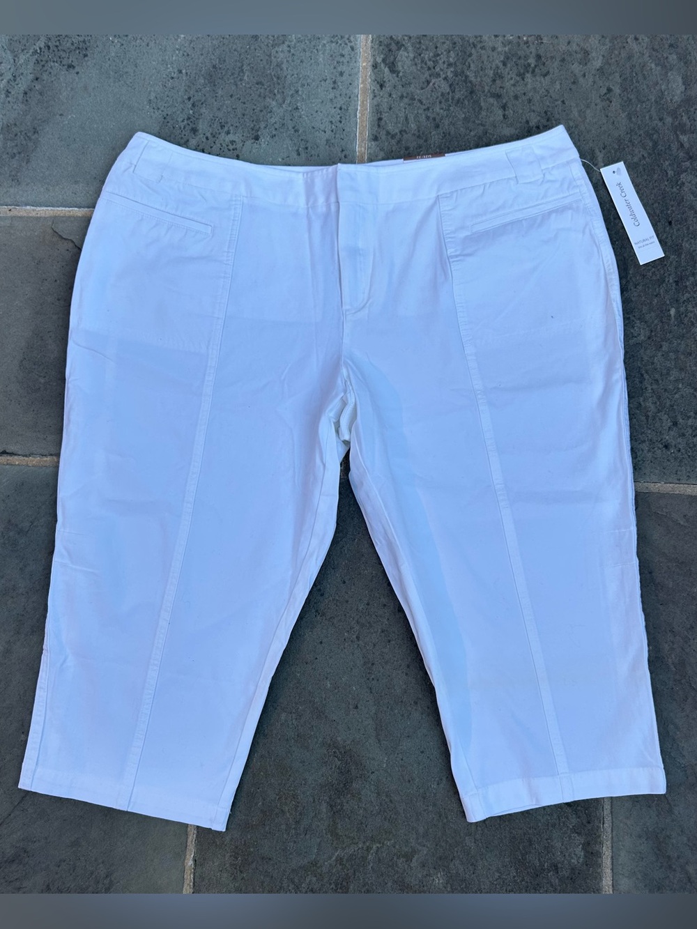 Coldwater Creek Natural Bi Stretch Crop Pants 22 White NWT Plus Size